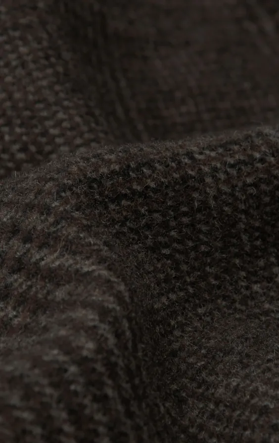 Brown Prince of Wales Tweed Jacket with Patch Pockets thumbnail 7