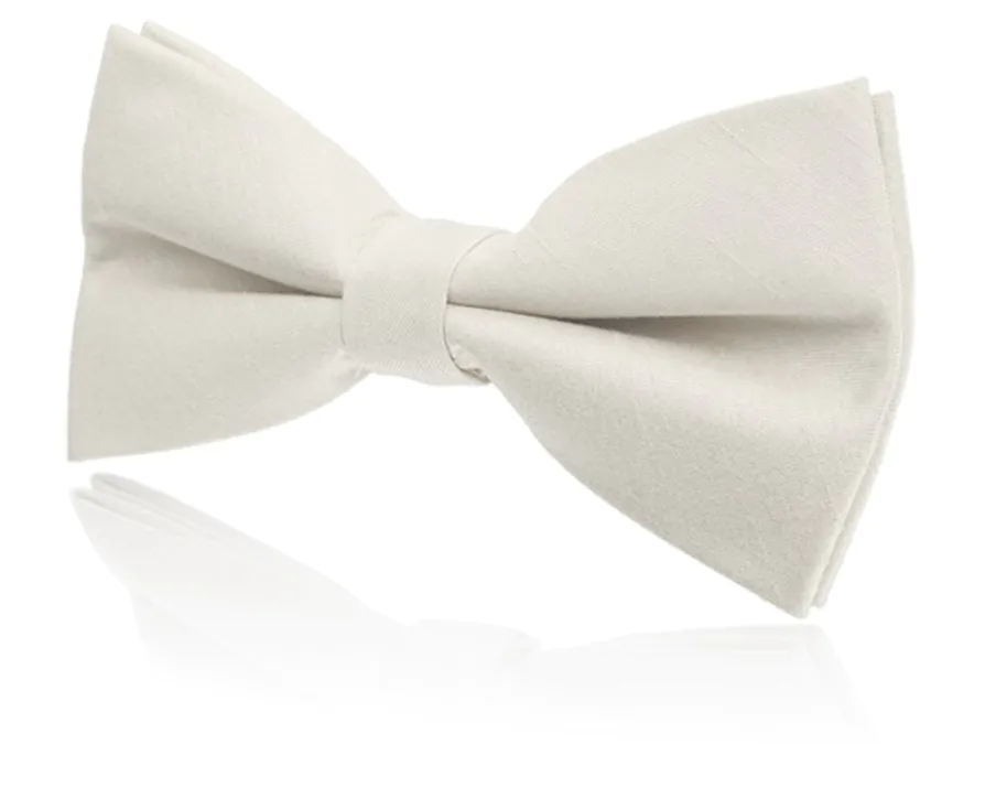Boys Pre-Tied Ivory Dupion Bow Tie