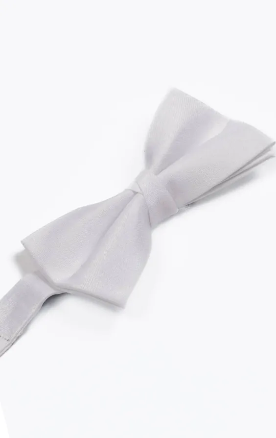 White Dupion Bow Tie - photo 1