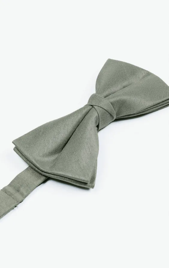Silver Dupion Bow Tie - photo 1