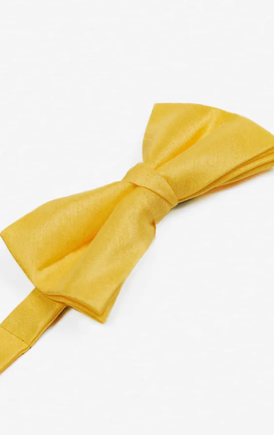 Yellow Dupion Bow Tie - photo 1
