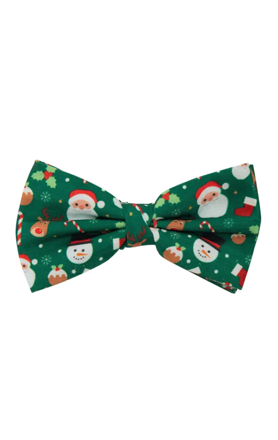 Santa & Friends Green Christmas Bow Tie Santa & Friends Green Christmas Bow Tie