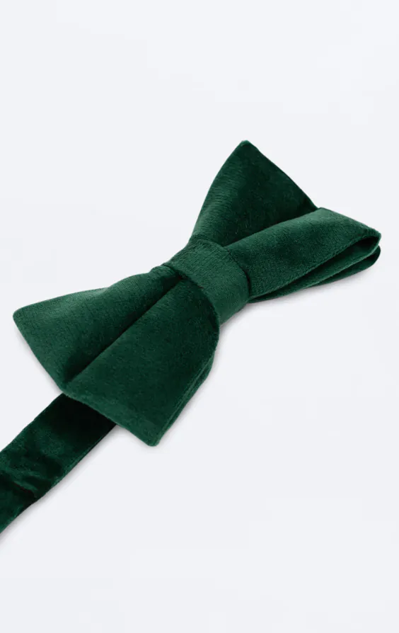Dark Green Velvet Bow Tie - photo 1