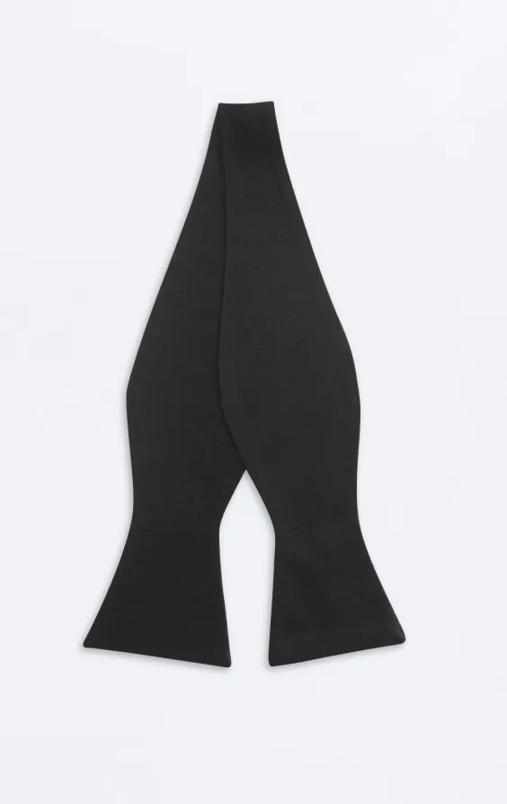 Self-Tie Black Silk Bow Tie