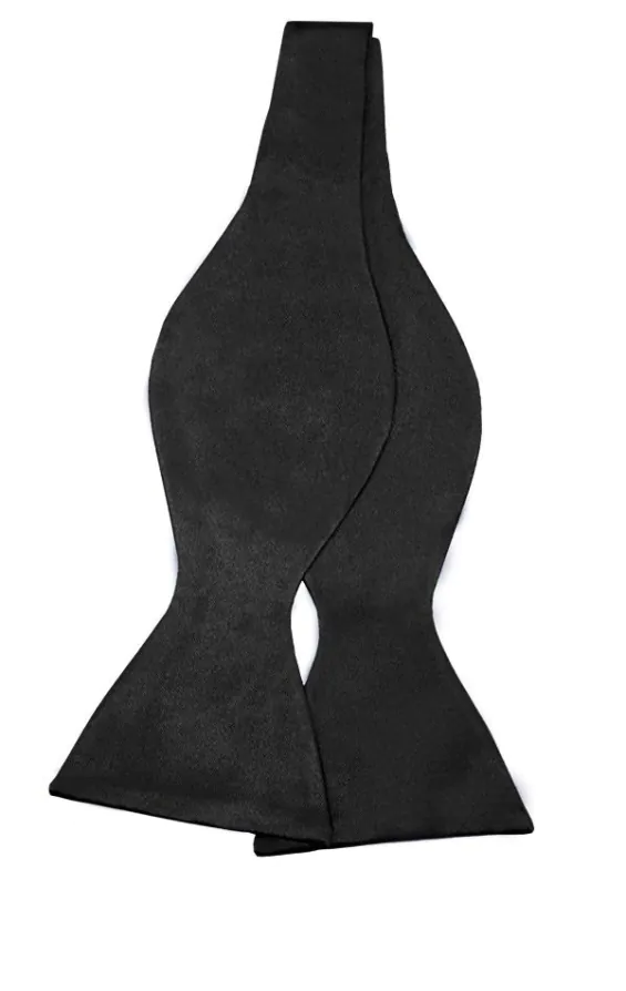 Black Silk Bow Tie (Pre-Tied & Self-Tie) - photo 2
