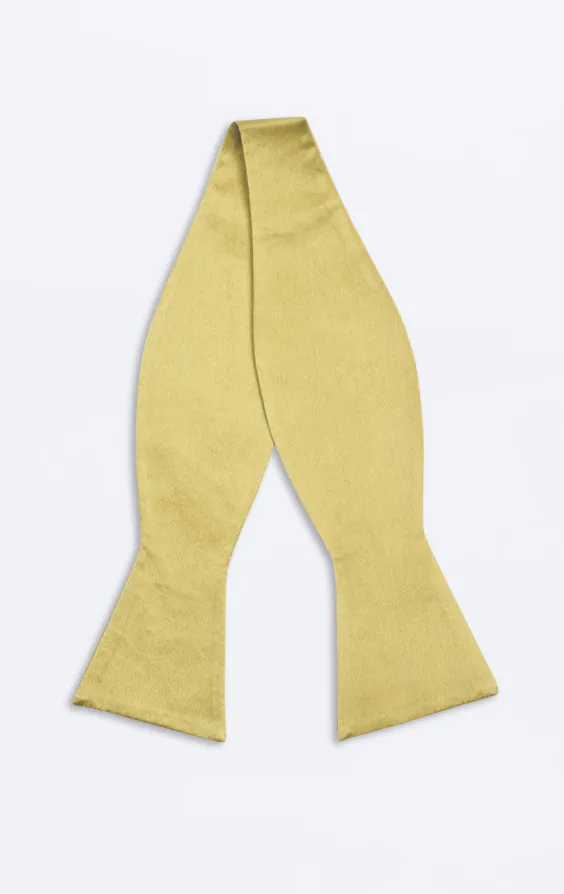 Self-Tie Gold Silk Bow Tie