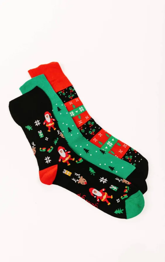Festive Fun Christmas Socks 3 Pair Pack
