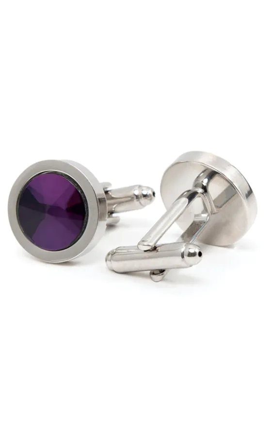 Purple Circle Cufflinks - photo 1