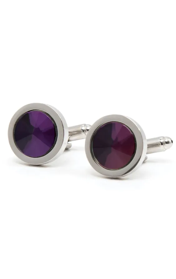 Purple Circle Cufflinks