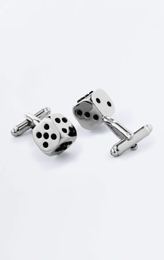 Silver Style Dice Cufflinks - photo 1