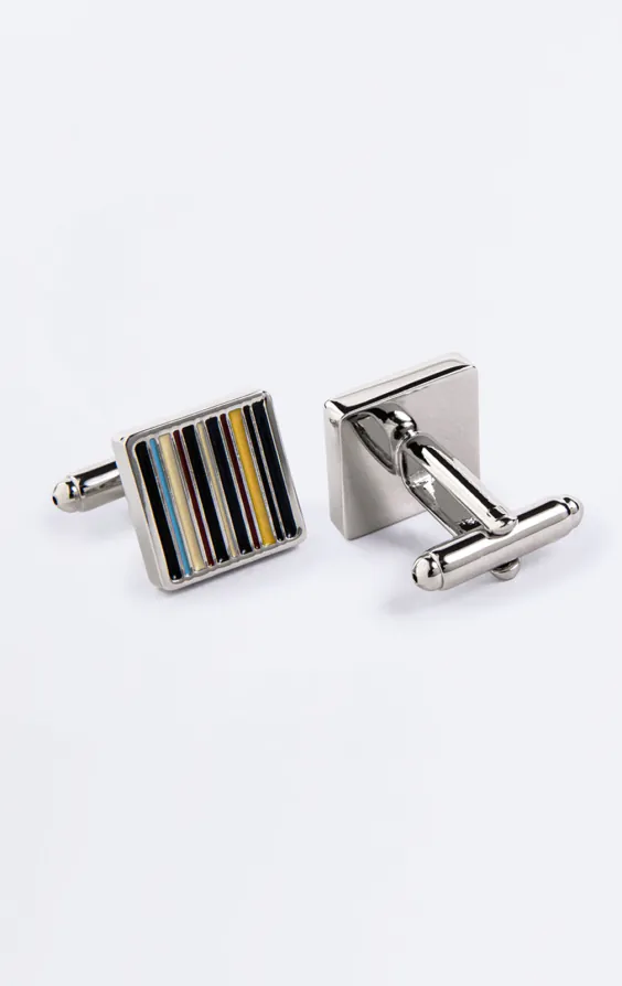 Multicoloured Striped Cufflinks - photo 1