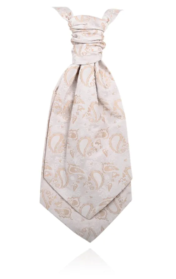 Boys Cream Paisley Silk Cravat Boys Cream Paisley Silk Cravat