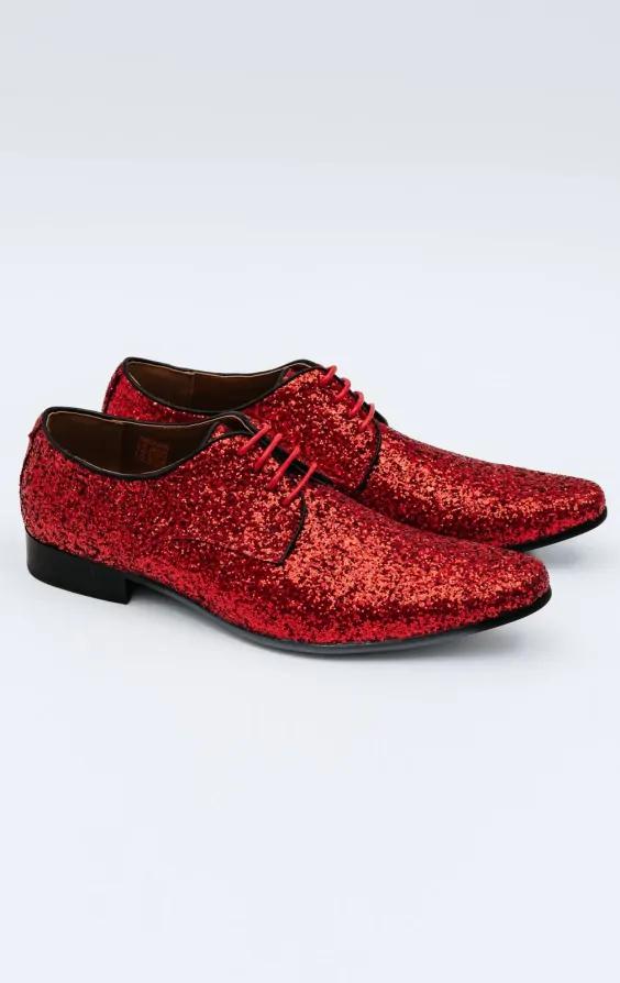 Red glitter dress shoes hotsell