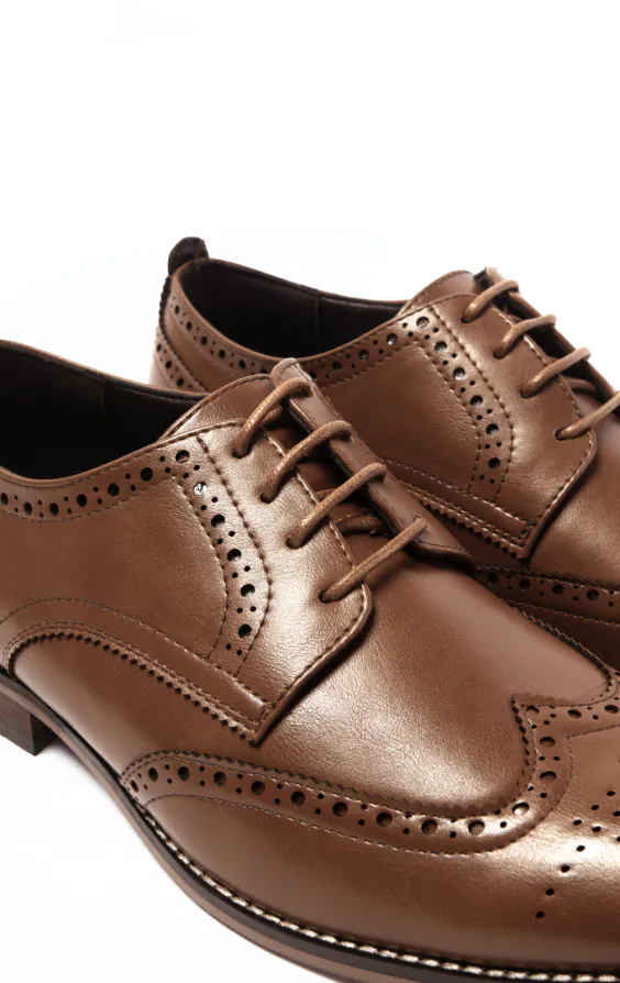 Tan Derby Brogue Shoes - photo 3 Tan Derby Brogue Shoes - photo 3