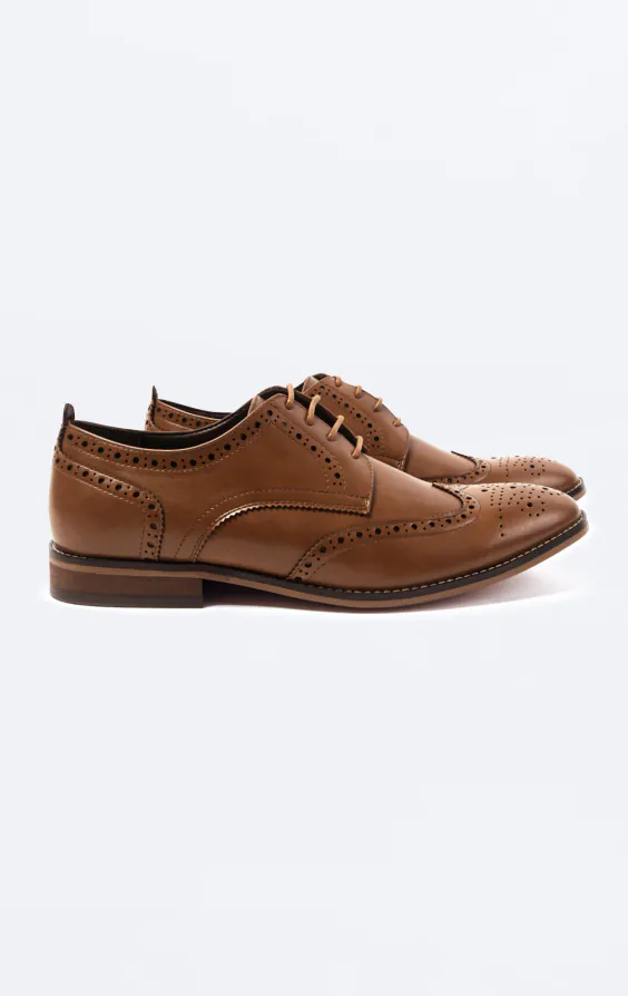 Tan Derby Brogue Shoes Tan Derby Brogue Shoes