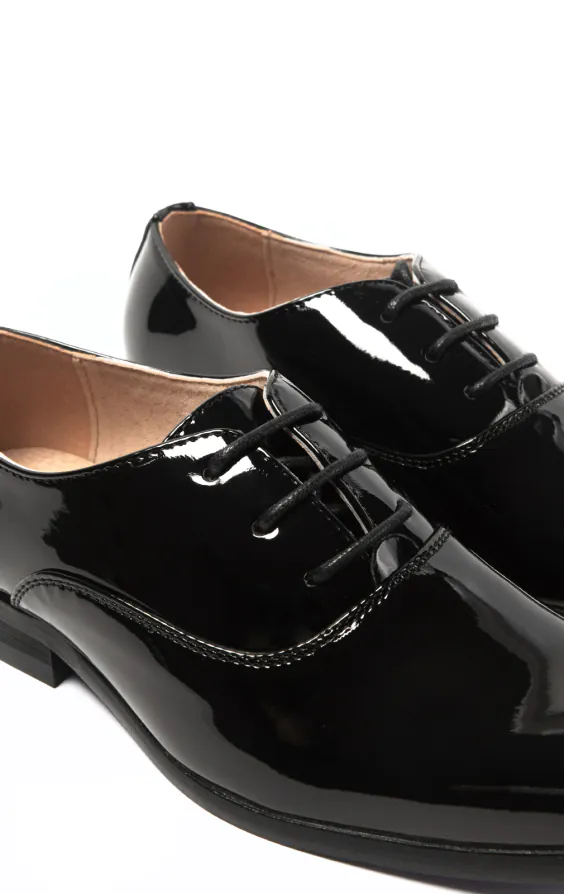 Boys Black Patent Classic Dress Shoes - photo 3