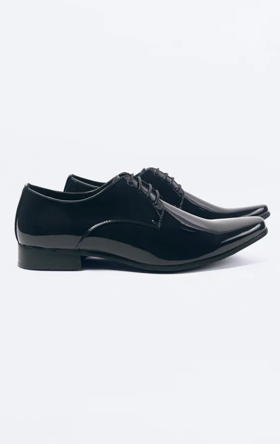 Navy Patent Contemporary Dress Shoes
