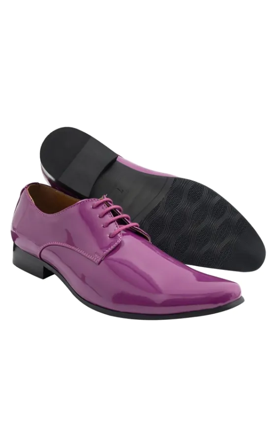Dobell Purple Patent Contemporary Dress Shoes Dobell
