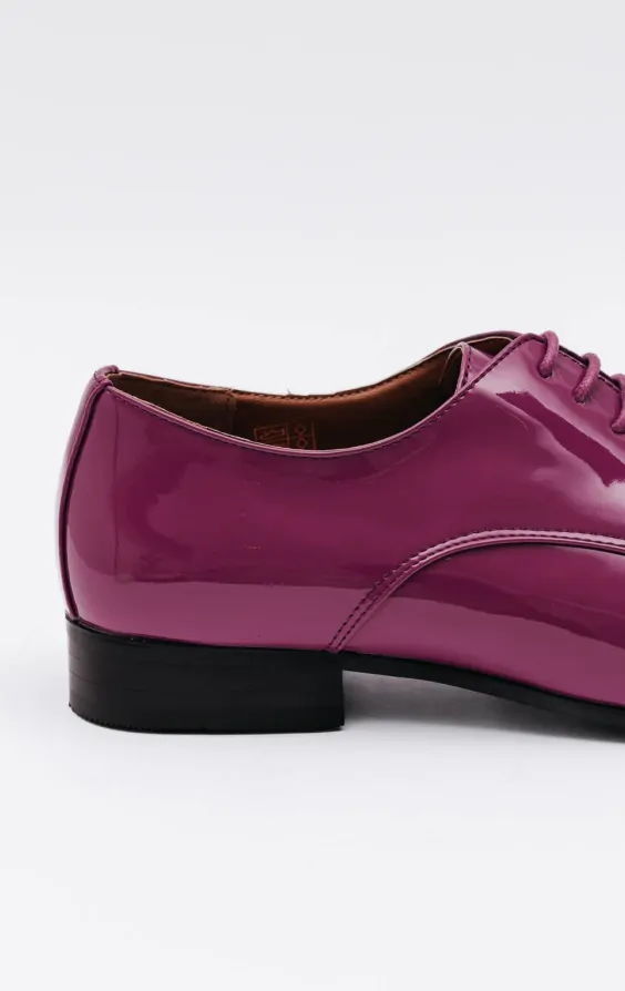 Dobell Purple Patent Contemporary Dress Shoes