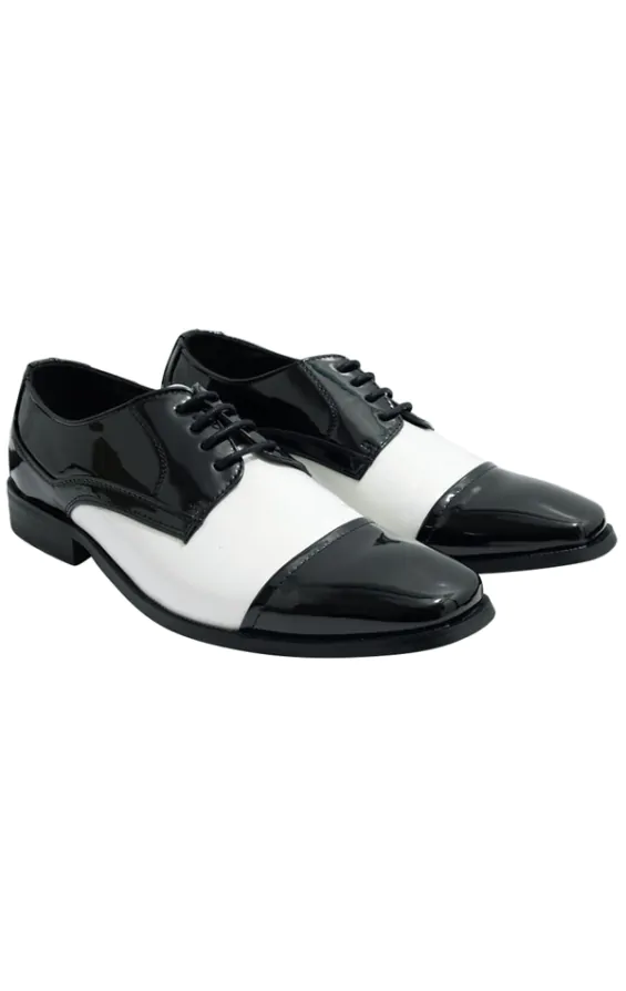 Black and white patent shoes online
