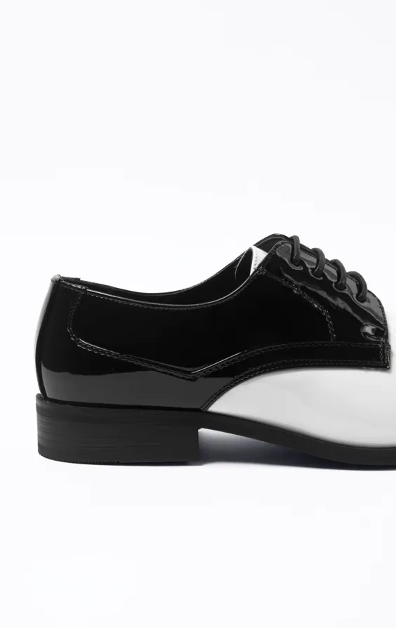 princess polly baby blue dress Orla: Black Leather – Smart Shoes With Straps main image 1