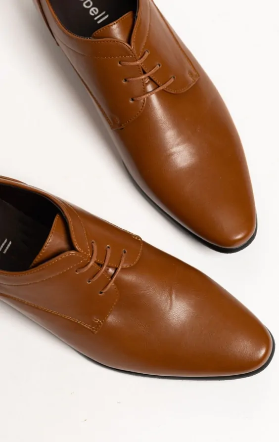 Dobell Tan Plain Derby Shoes Dobell
