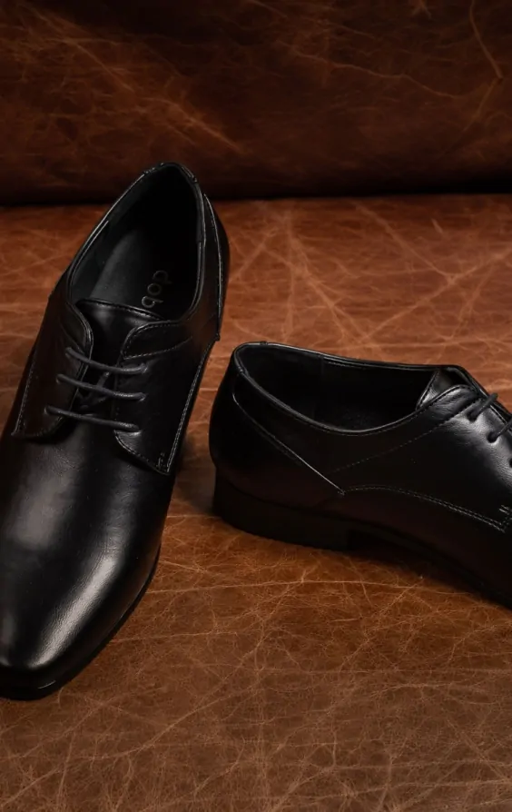 Plain black formal shoes online
