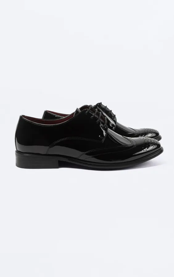 Black Patent Brogue Shoes
