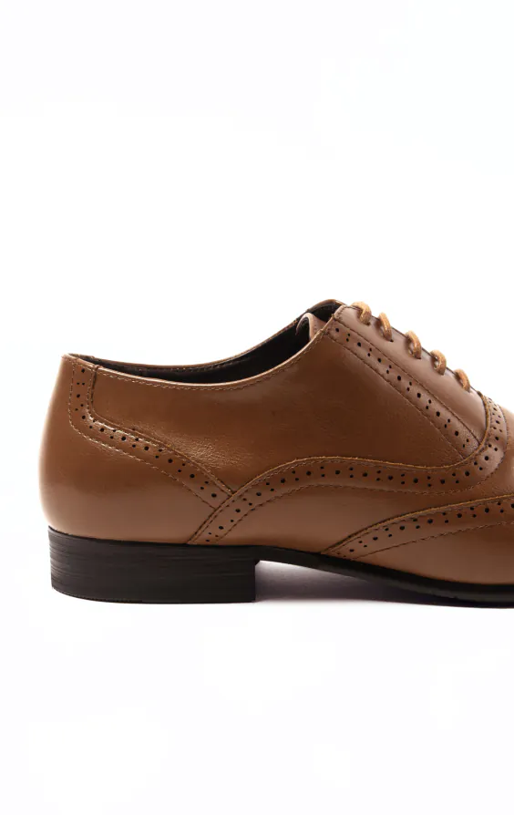 Tan Oxford Brogue Shoes - photo 4