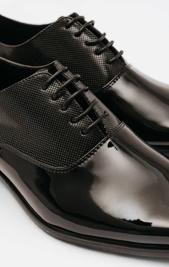 Dobell Black Contemporary Oxford Dress Shoes Dobell
