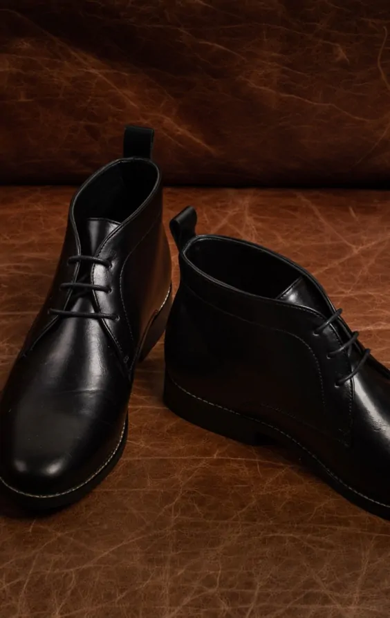 Dobell Black Lace Chukka Boots