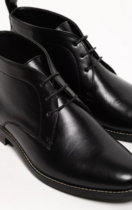 Dobell Black Lace Chukka Boots