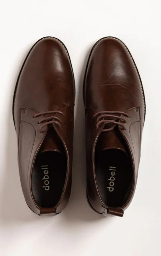 Dobell Dark Brown Lace Chukka Boots