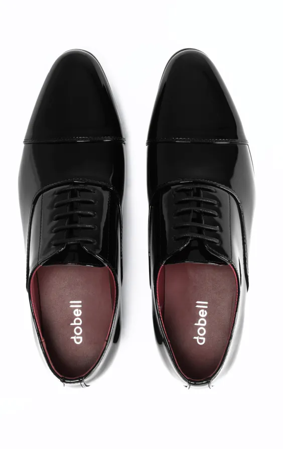 Black Patent Plain Oxford Toecap Shoes - photo 2