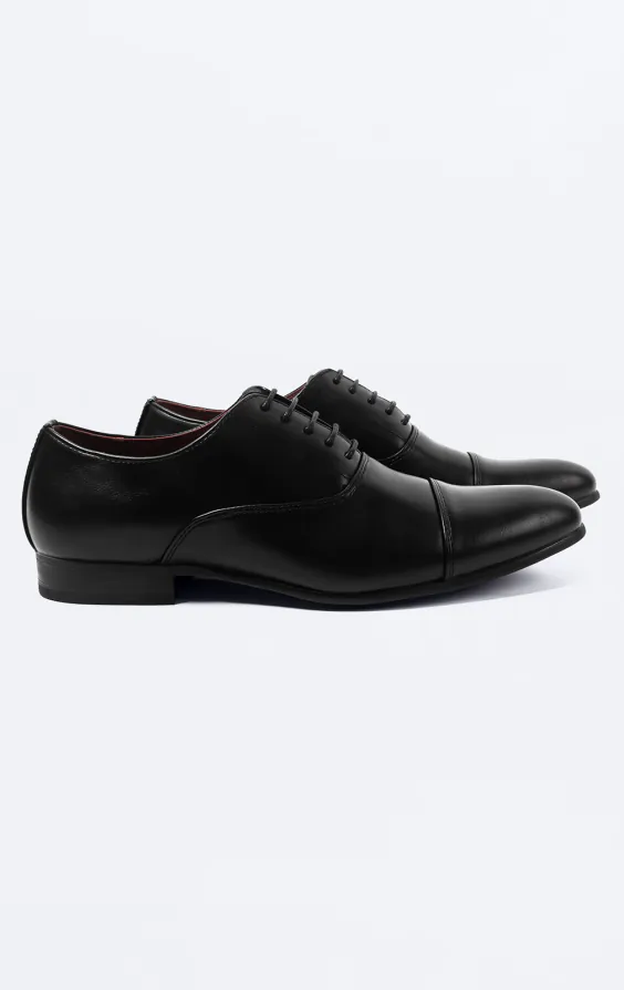Black Plain Oxford Toecap Shoes Black Plain Oxford Toecap Shoes
