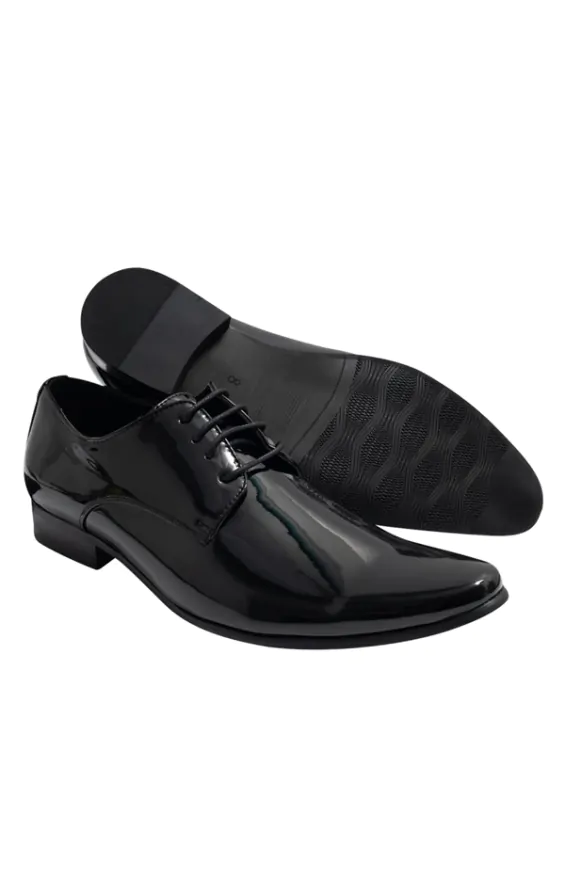 Dobell Black Patent Contemporary Dress Shoes