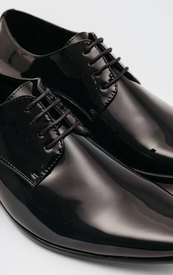 Dobell Black Patent Contemporary Dress Shoes