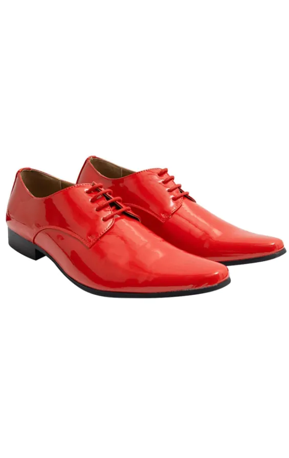 Red patent brogues best sale