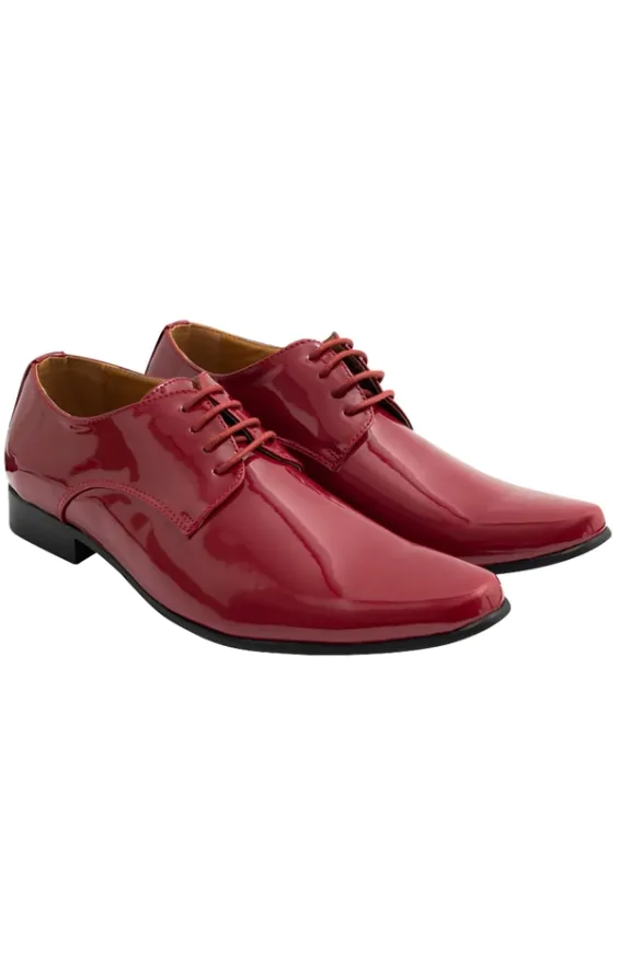 Dobell Burgundy Patent Contemporary Dress Shoes Dobell