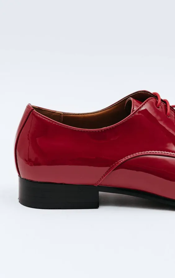 Dobell Burgundy Patent Contemporary Dress Shoes Dobell