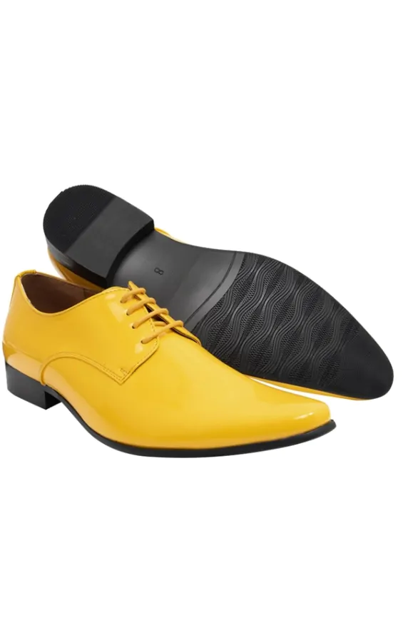 Yellow patent shoes hotsell