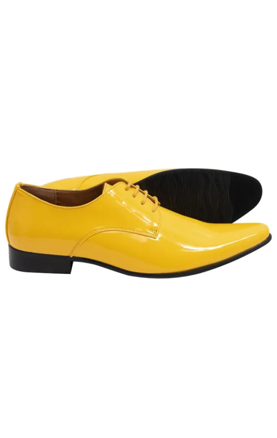 Dobell Yellow Patent Contemporary Dress Shoes Dobell