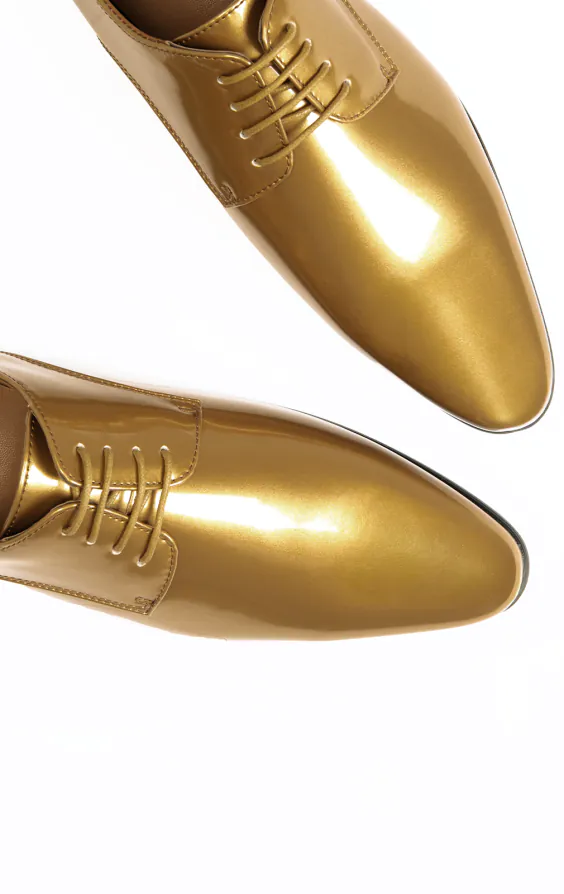Gold Patent Contemporary Dress Shoes | Dobell