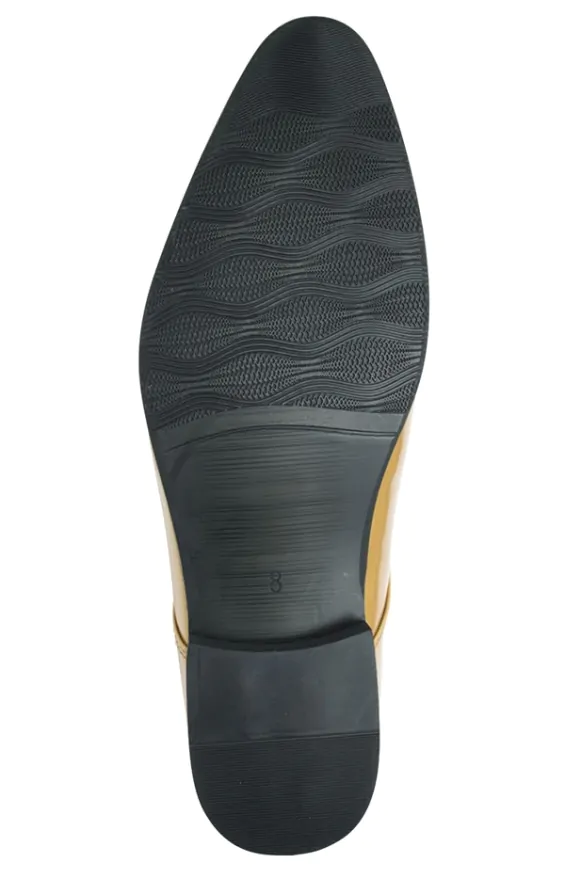 Dobell Gold Patent Contemporary Dress Shoes