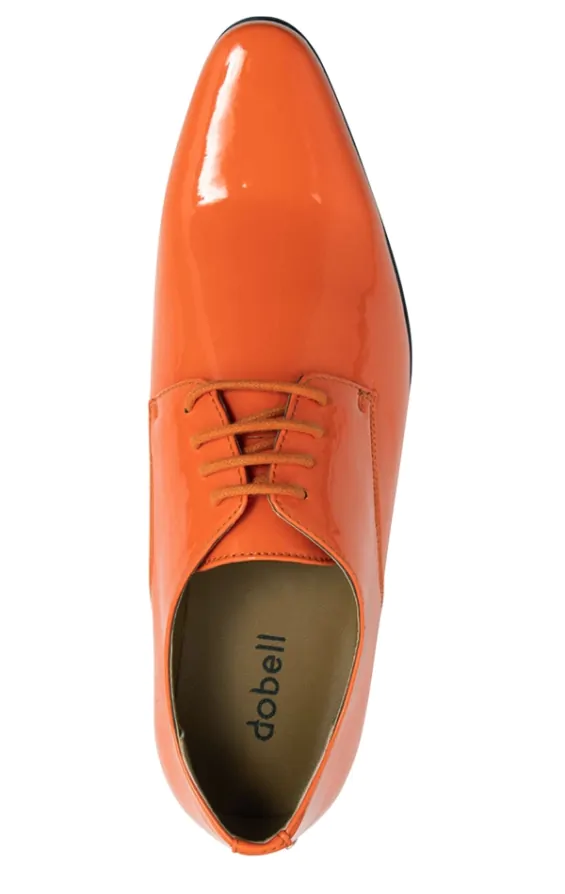 Dobell Orange Patent Contemporary Dress Shoes