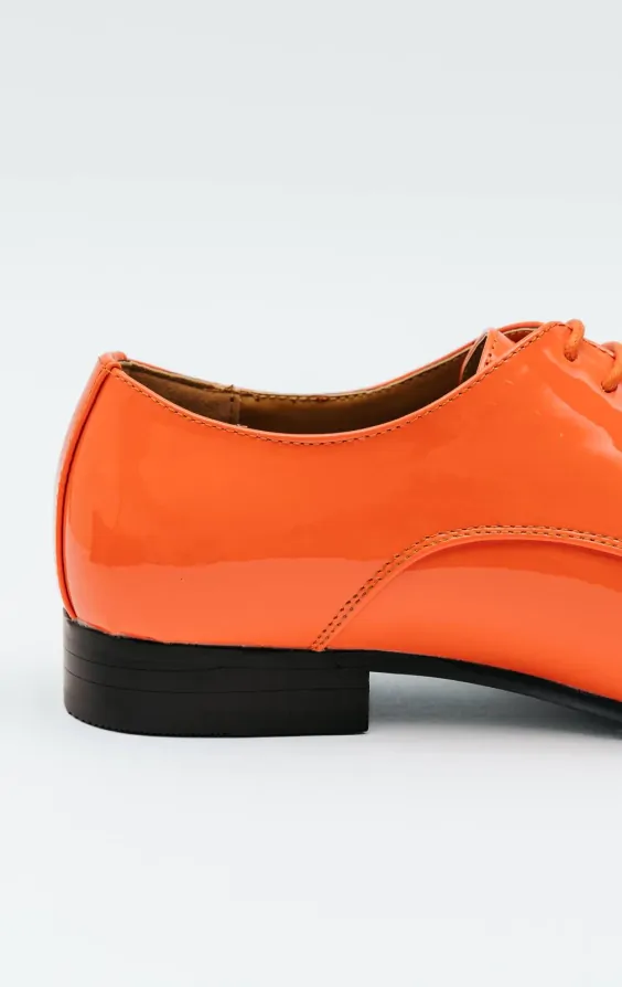 Dobell Orange Patent Contemporary Dress Shoes Dobell