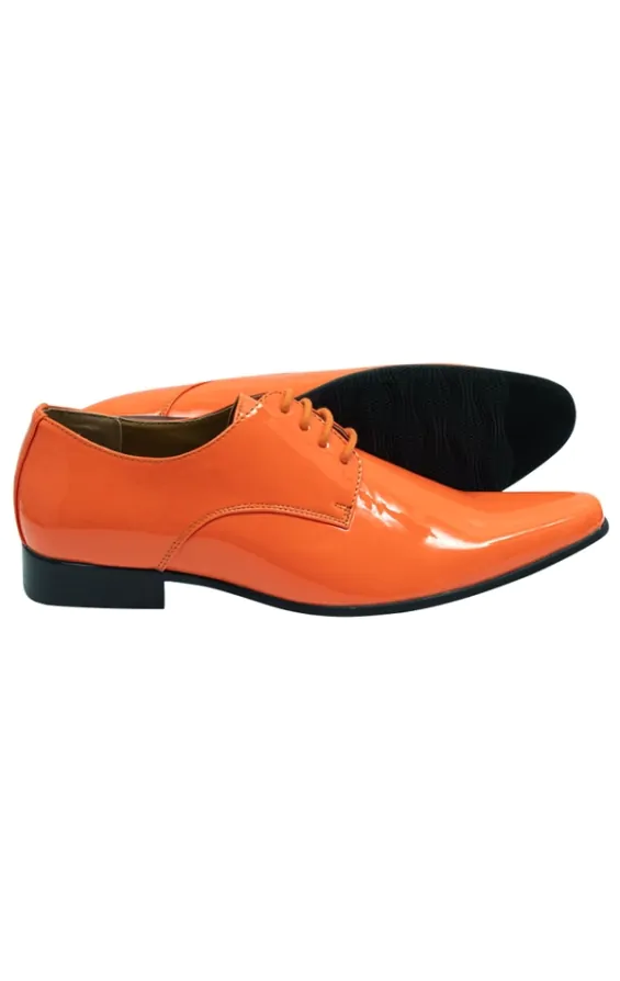 Dobell Orange Patent Contemporary Dress Shoes Dobell