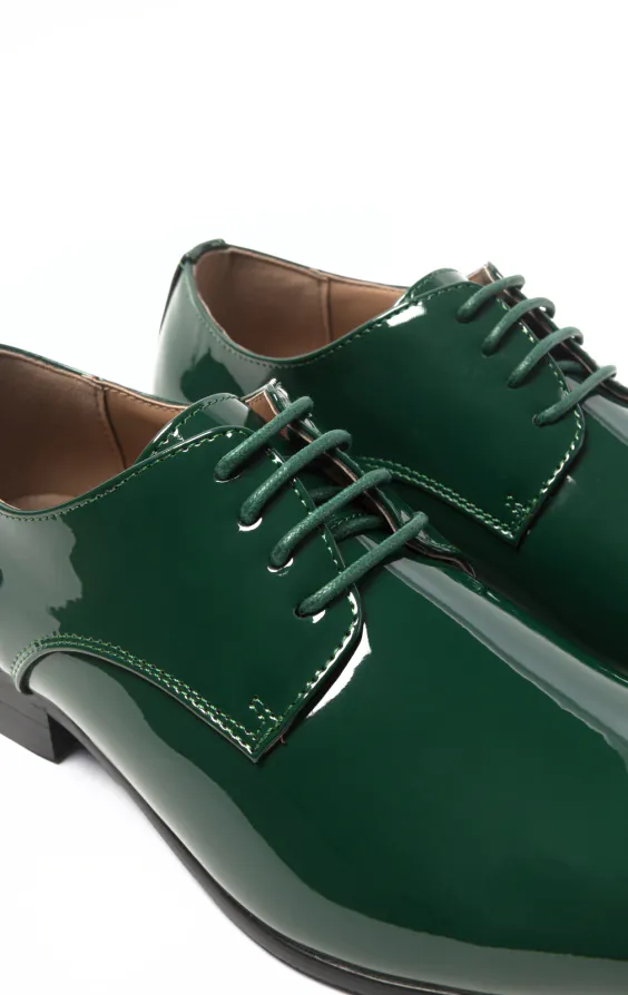 Racing Green Patent Contemporary Dress Shoes | Dobell