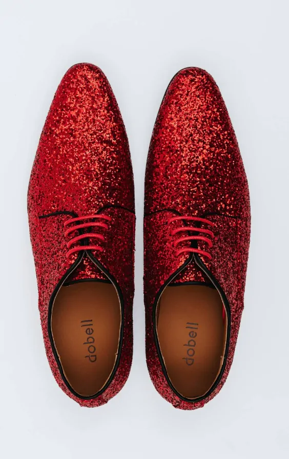 Mens red sparkly shoes sales