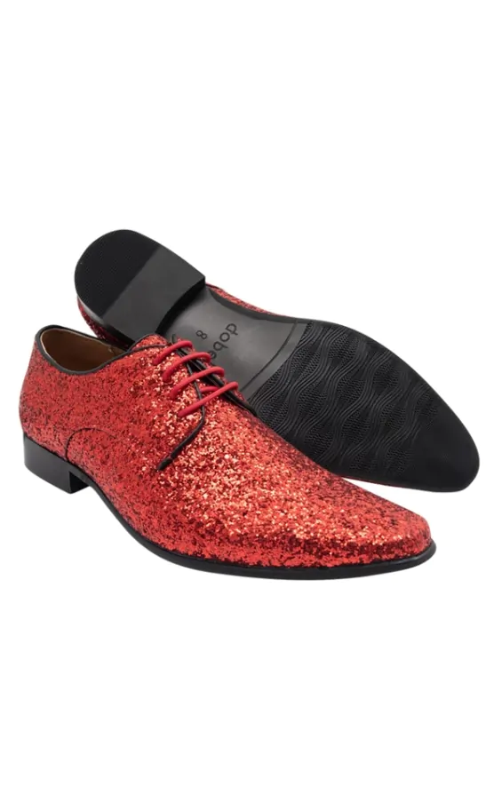 Dobell Red Glitter Shoes Dobell